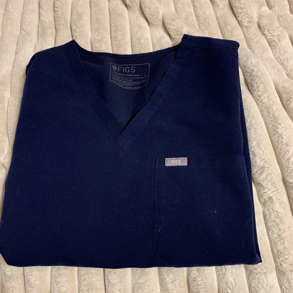 Figs Scrub top. Size Large. Technical Collection. Navy